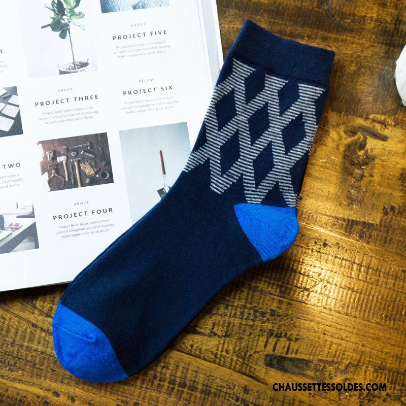 Chaussettes Mi Hautes Homme Hiver Losange De Travail Classique Matelassé L'automne Marron / Brun