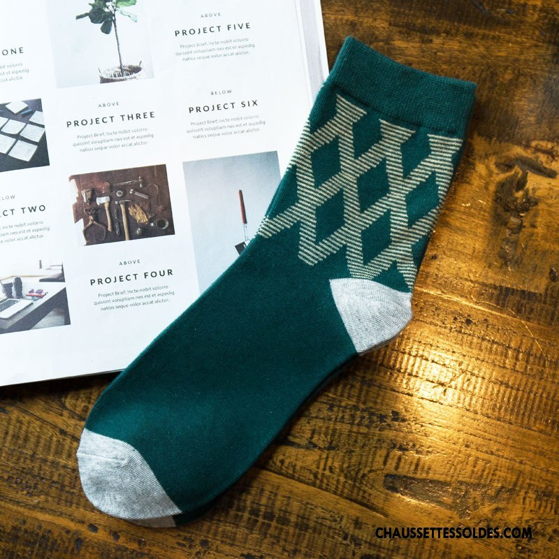 Chaussettes Mi Hautes Homme Hiver Losange De Travail Classique Matelassé L'automne Marron / Brun