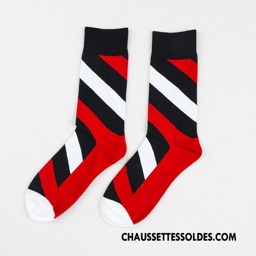 Chaussettes Mi Hautes Homme Hiver Matelassé Personnalité Art Créatif Tendance Noir