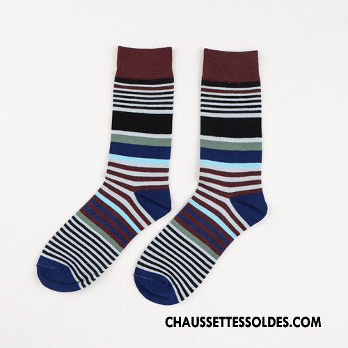 Chaussettes Mi Hautes Homme Hiver Matelassé Personnalité Art Créatif Tendance Noir