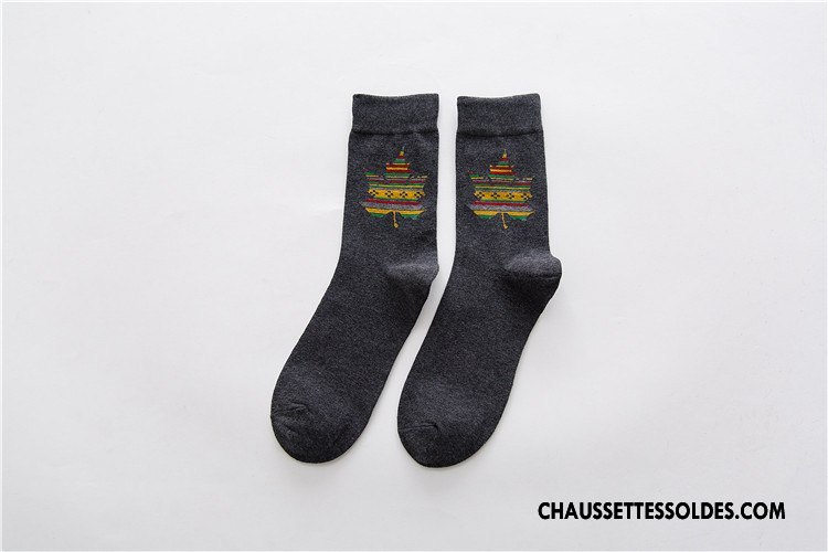 Chaussettes Mi Hautes Homme Kaki Absorber La Sueur Gros Milieu Nouvelles Arrivées Casual