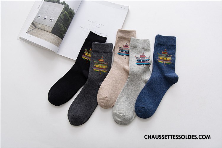 Chaussettes Mi Hautes Homme Kaki Absorber La Sueur Gros Milieu Nouvelles Arrivées Casual