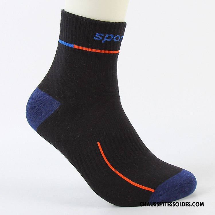 Chaussettes Mi Hautes Homme L'automne Chaussettes En Coton Hairball Mouvement Milieu Métier Blanc
