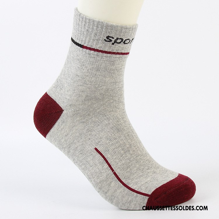 Chaussettes Mi Hautes Homme L'automne Chaussettes En Coton Hairball Mouvement Milieu Métier Blanc