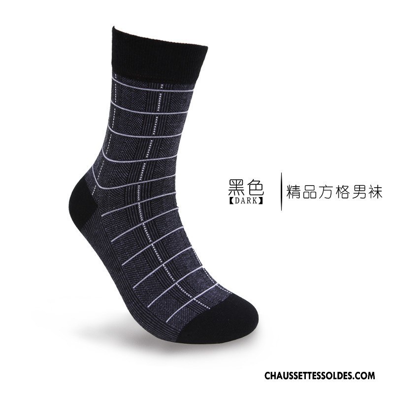 Chaussettes Mi Hautes Homme L'automne Hiver Chaussettes En Coton Coton Bio 100% Coton Milieu Marron Pure