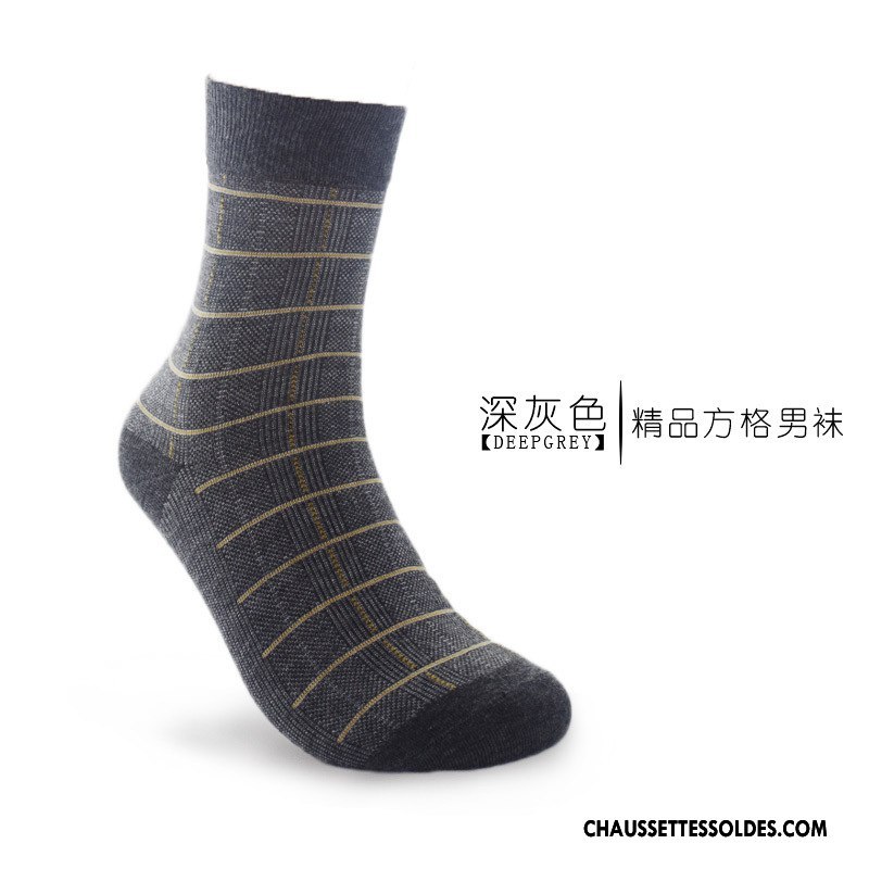 Chaussettes Mi Hautes Homme L'automne Hiver Chaussettes En Coton Coton Bio 100% Coton Milieu Marron Pure