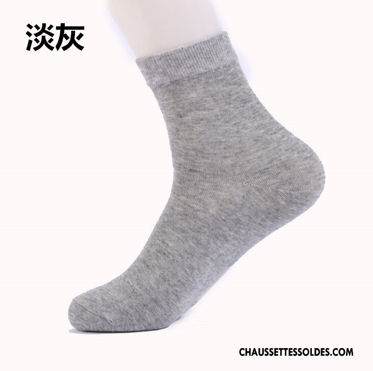 Chaussettes Mi Hautes Homme L'automne Hiver Coton Bio Milieu De Travail Mouvement Pure Noir