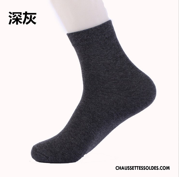 Chaussettes Mi Hautes Homme L'automne Hiver Coton Bio Milieu De Travail Mouvement Pure Noir