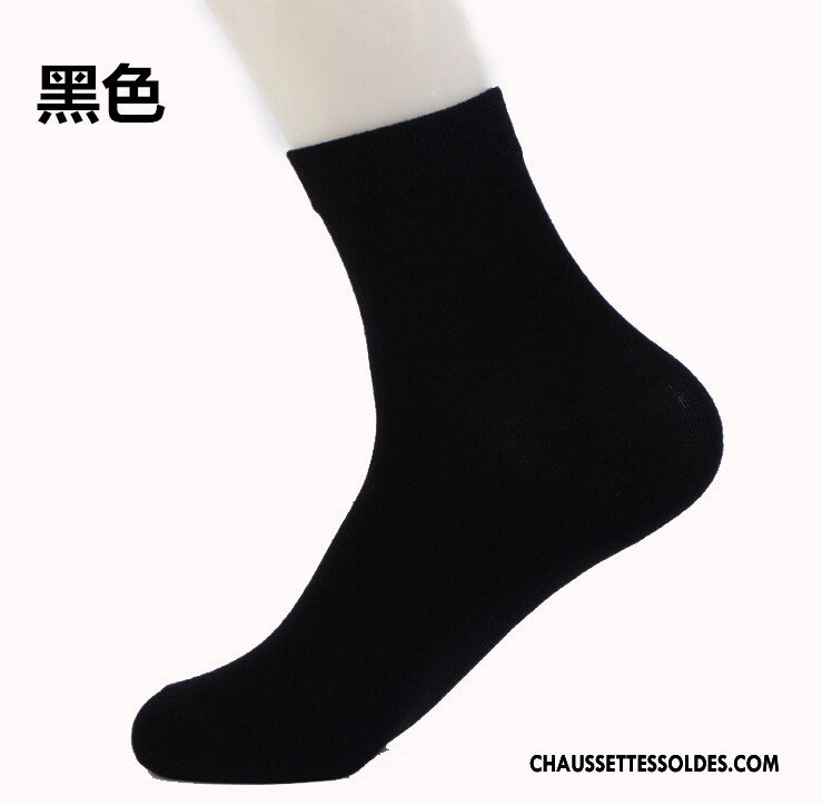 Chaussettes Mi Hautes Homme L'automne Hiver Coton Bio Milieu De Travail Mouvement Pure Noir