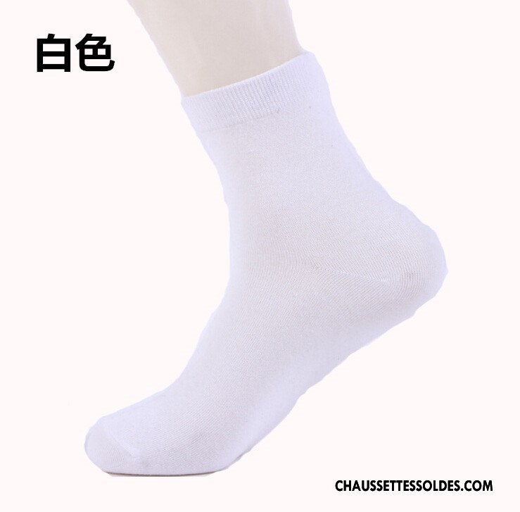 Chaussettes Mi Hautes Homme L'automne Hiver Coton Bio Milieu De Travail Mouvement Pure Noir