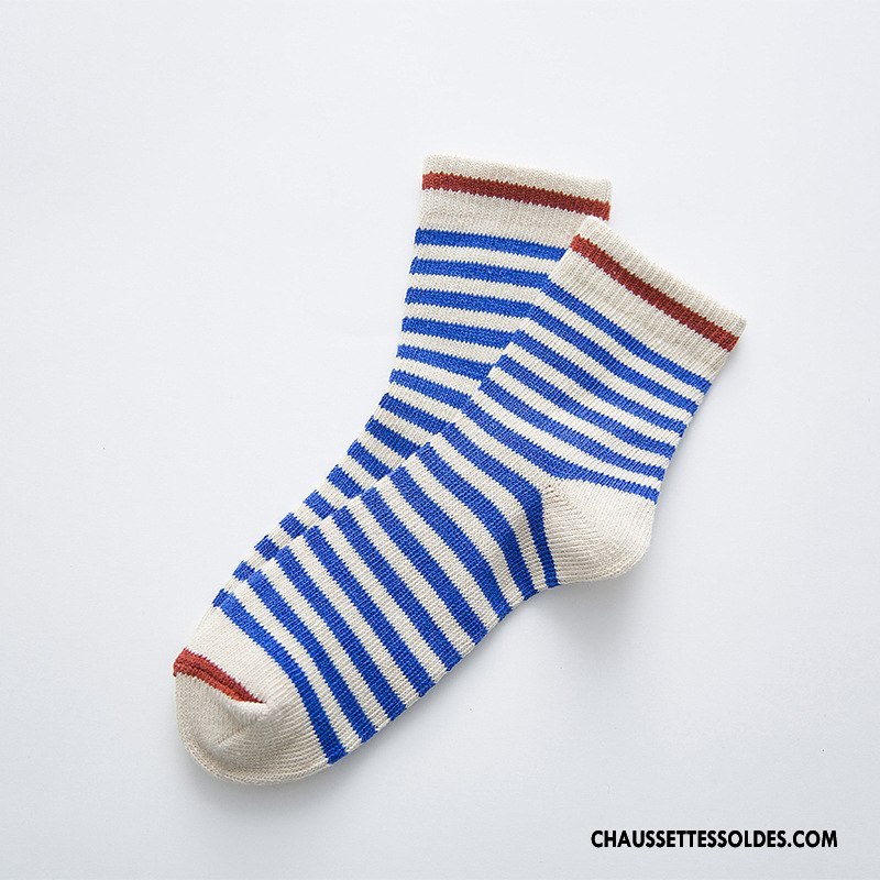 Chaussettes Mi Hautes Homme L'automne Lovers Rayé Kaki Femme Chaussettes En Coton