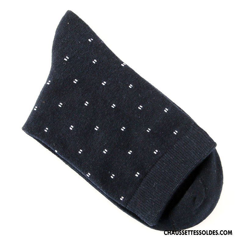 Chaussettes Mi Hautes Homme L'automne Milieu Chaussettes En Coton Hiver Coton Bio Absorber La Sueur Pure Blanc