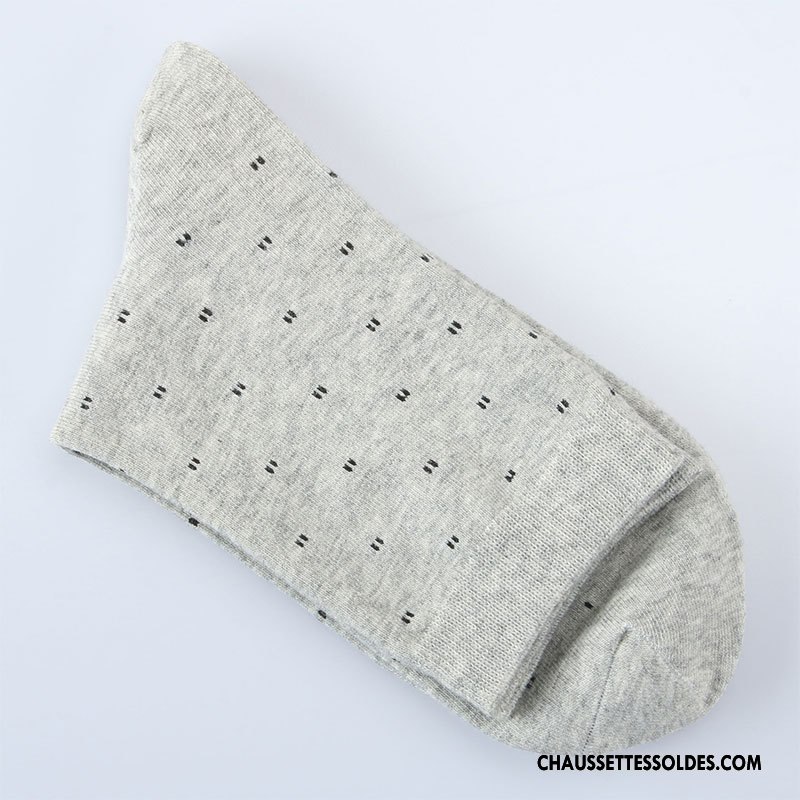 Chaussettes Mi Hautes Homme L'automne Milieu Chaussettes En Coton Hiver Coton Bio Absorber La Sueur Pure Blanc
