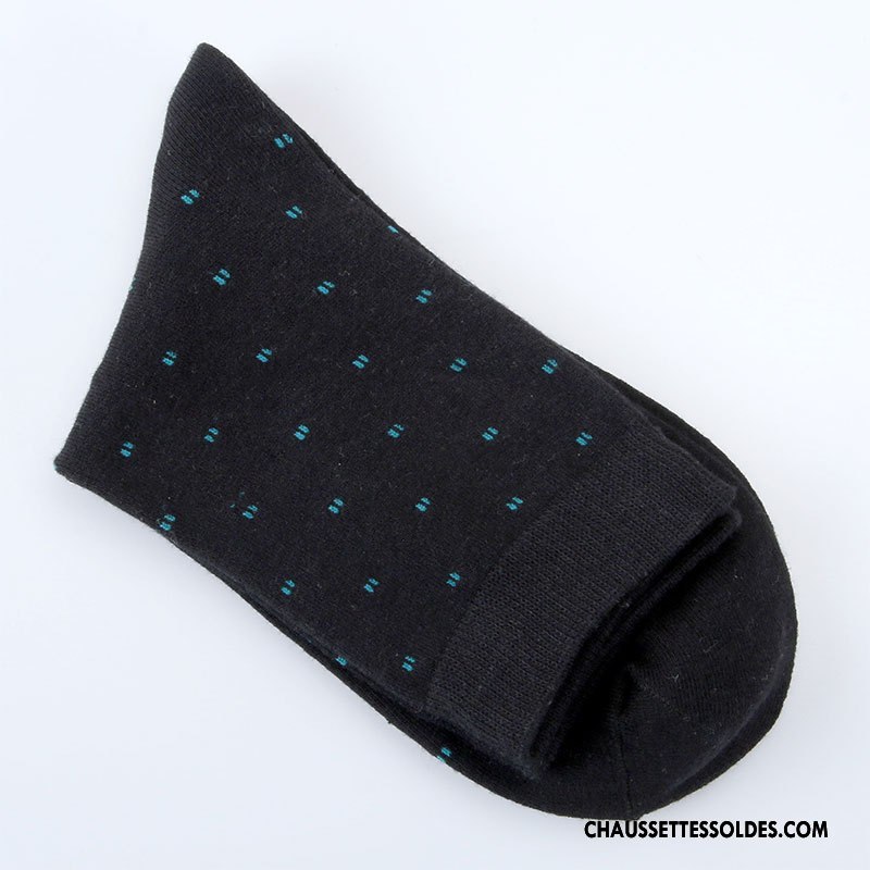 Chaussettes Mi Hautes Homme L'automne Milieu Chaussettes En Coton Hiver Coton Bio Absorber La Sueur Pure Blanc