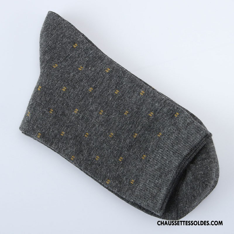 Chaussettes Mi Hautes Homme L'automne Milieu Chaussettes En Coton Hiver Coton Bio Absorber La Sueur Pure Blanc