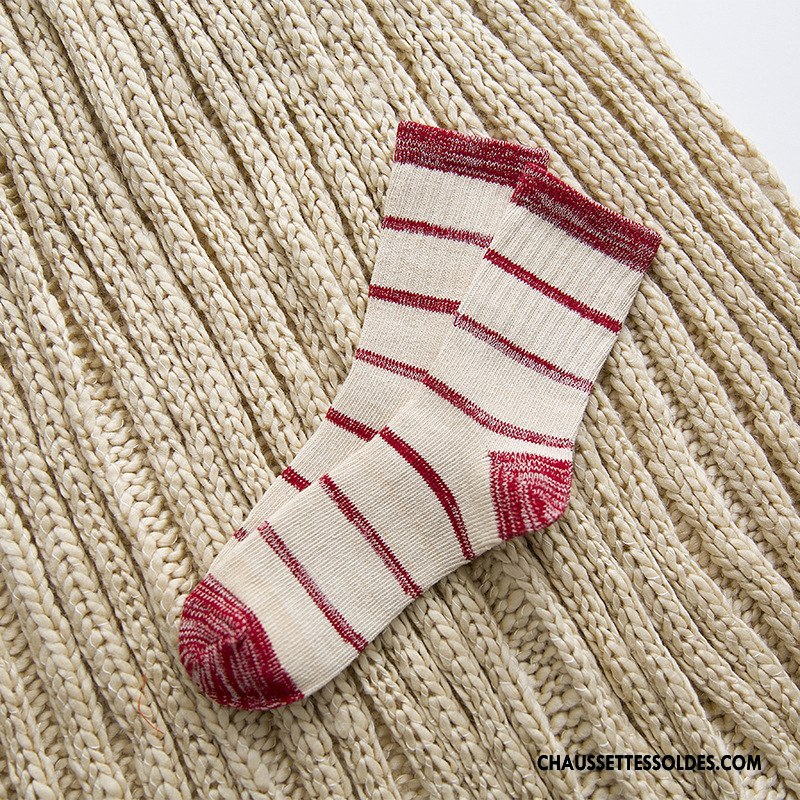 Chaussettes Mi Hautes Homme L'automne Rayé Milieu Lovers Femme Le Nouveau