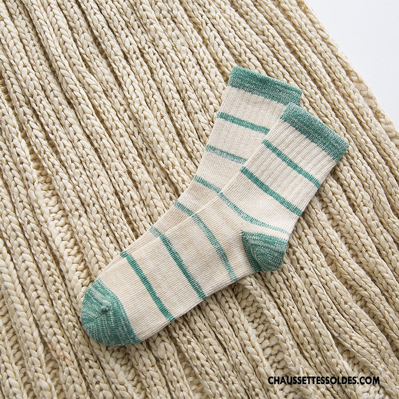 Chaussettes Mi Hautes Homme L'automne Rayé Milieu Lovers Femme Le Nouveau