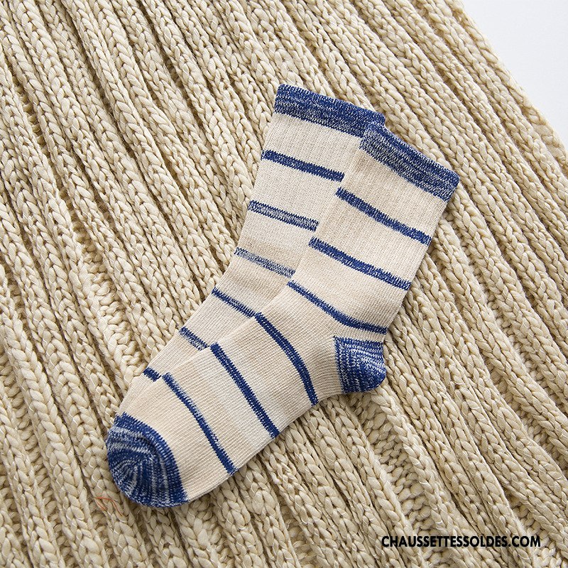 Chaussettes Mi Hautes Homme L'automne Rayé Milieu Lovers Femme Le Nouveau