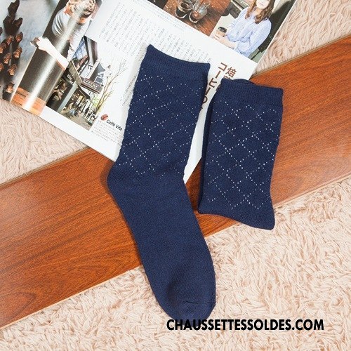 Chaussettes Mi Hautes Homme L'automne Renforcé Losange Milieu Thermiques Terry Gris