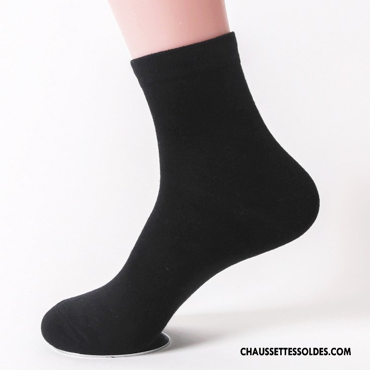 Chaussettes Mi Hautes Homme L'automne Style Chaud Basket Casual Milieu Blanc Argent