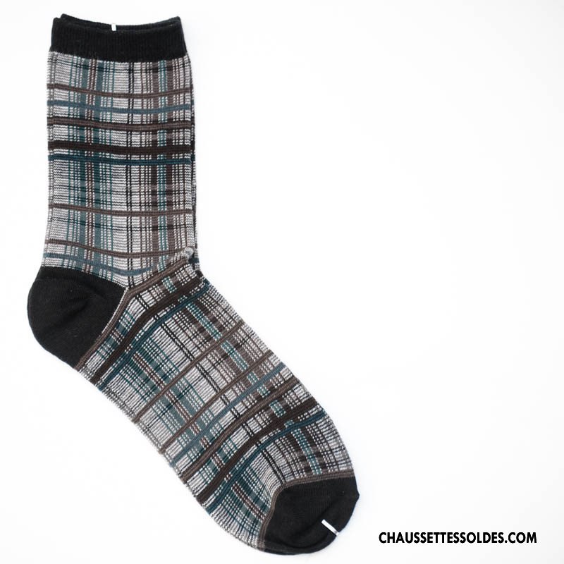 Chaussettes Mi Hautes Homme L'automne Tendance 100% Coton Nation Milieu Rétro Marron / Brun