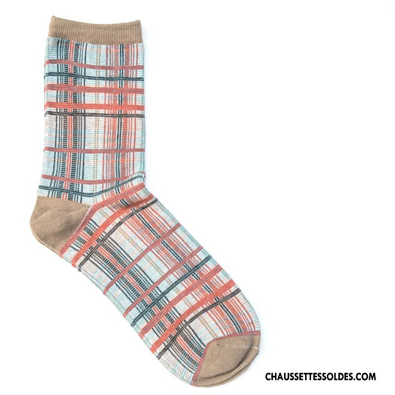 Chaussettes Mi Hautes Homme L'automne Tendance 100% Coton Nation Milieu Rétro Marron / Brun