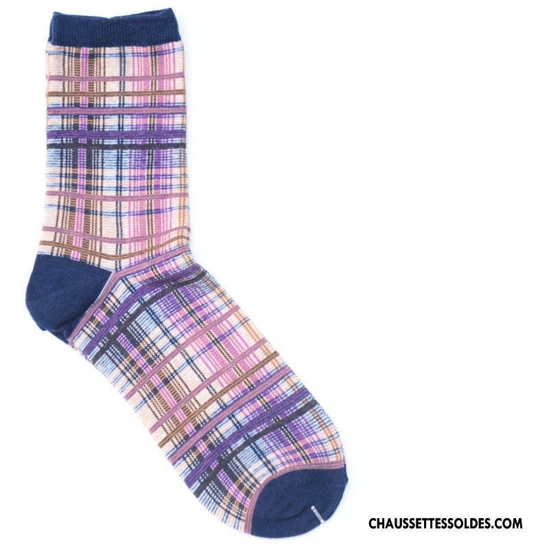 Chaussettes Mi Hautes Homme L'automne Tendance 100% Coton Nation Milieu Rétro Marron / Brun