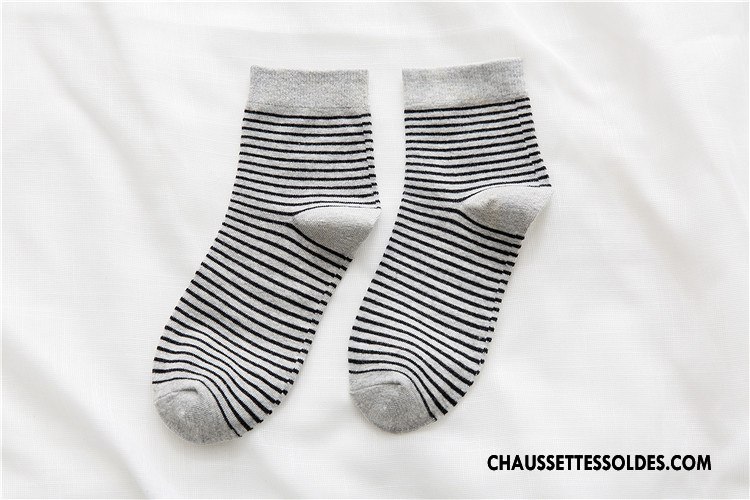 Chaussettes Mi Hautes Homme Le Nouveau Casual Rayé Chaussette Courte Hiver Tous Les Assortis Marron / Brun