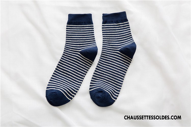 Chaussettes Mi Hautes Homme Le Nouveau Casual Rayé Chaussette Courte Hiver Tous Les Assortis Marron / Brun