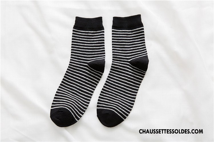Chaussettes Mi Hautes Homme Le Nouveau Casual Rayé Chaussette Courte Hiver Tous Les Assortis Marron / Brun