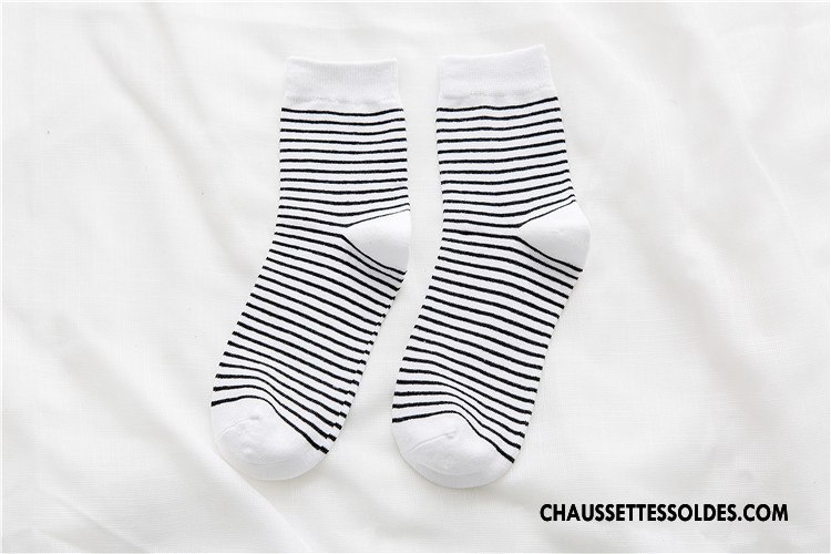 Chaussettes Mi Hautes Homme Le Nouveau Casual Rayé Chaussette Courte Hiver Tous Les Assortis Marron / Brun