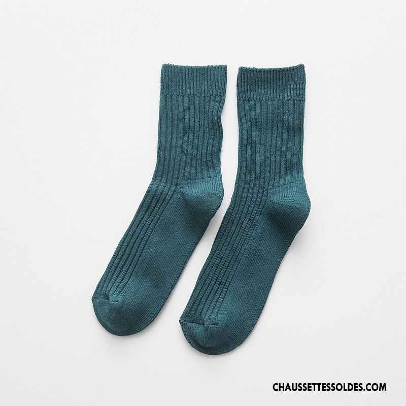 Chaussettes Mi Hautes Homme Le Nouveau Chaussettes En Coton Bleu