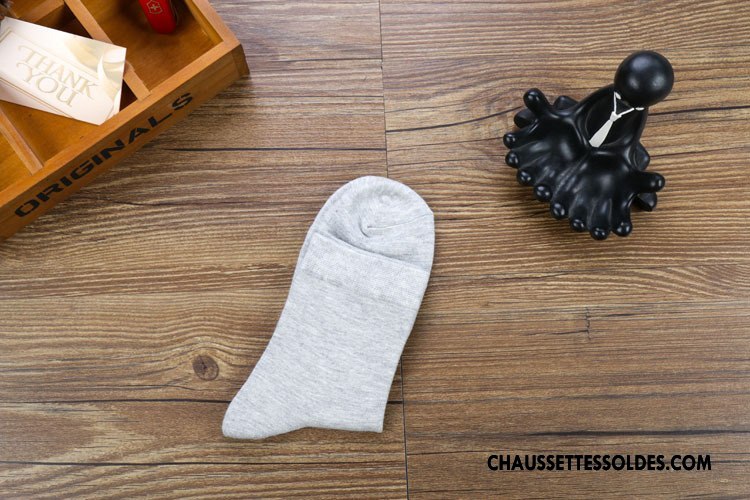 Chaussettes Mi Hautes Homme Le Nouveau Chaussettes En Coton Milieu De Travail Casual Gris