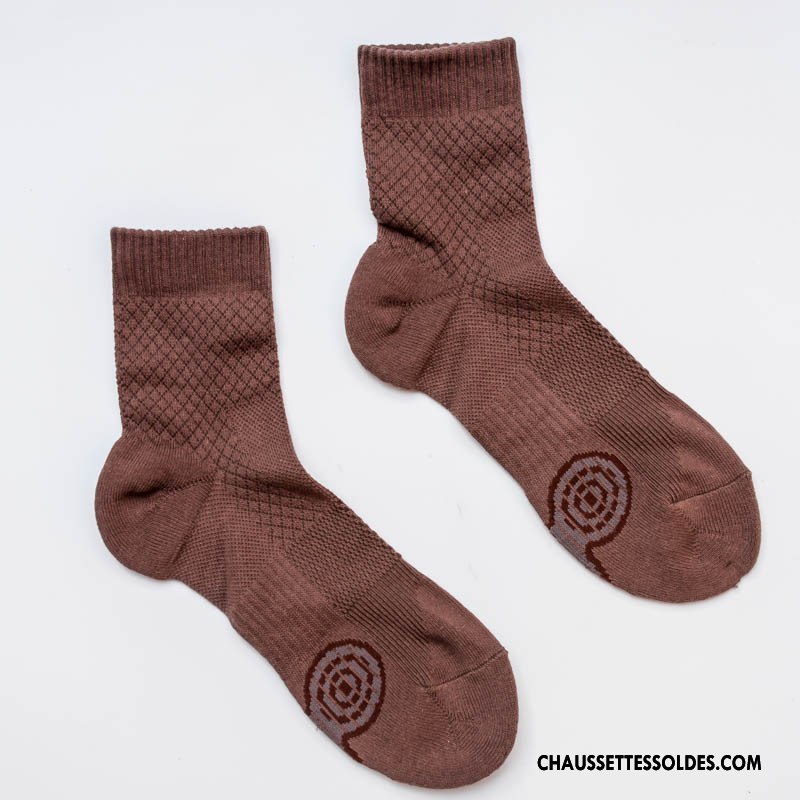 Chaussettes Mi Hautes Homme Le Nouveau Légèrement Running Yoga 100% Coton Renforcé Marron / Brun