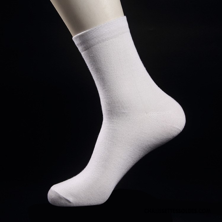 Chaussettes Mi Hautes Homme Le Nouveau Milieu L'automne Hiver Respirant Pure Noir