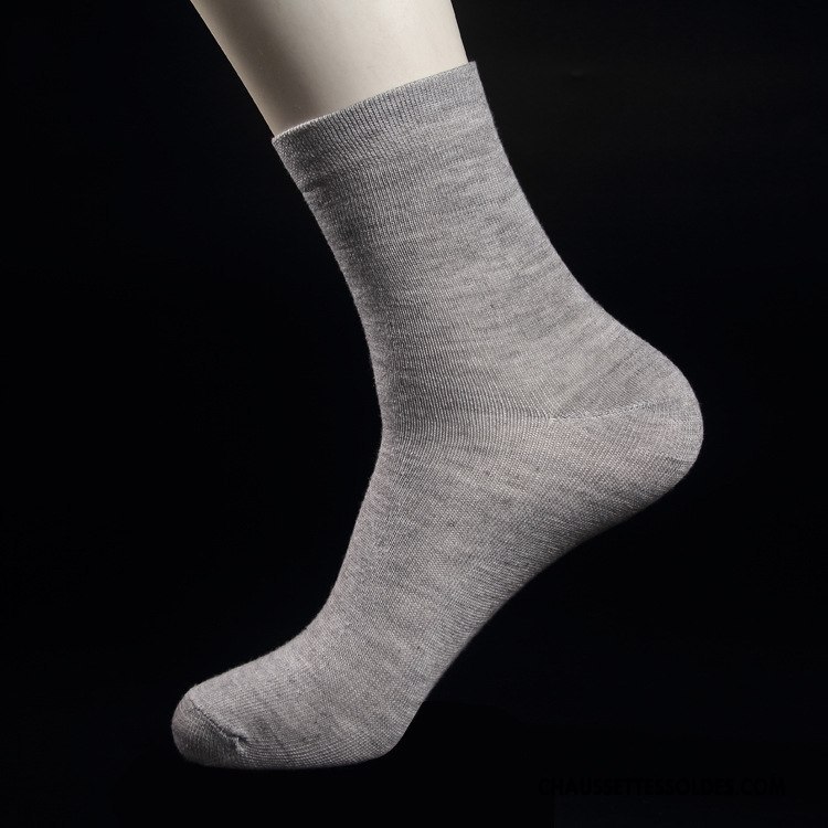Chaussettes Mi Hautes Homme Le Nouveau Milieu L'automne Hiver Respirant Pure Noir