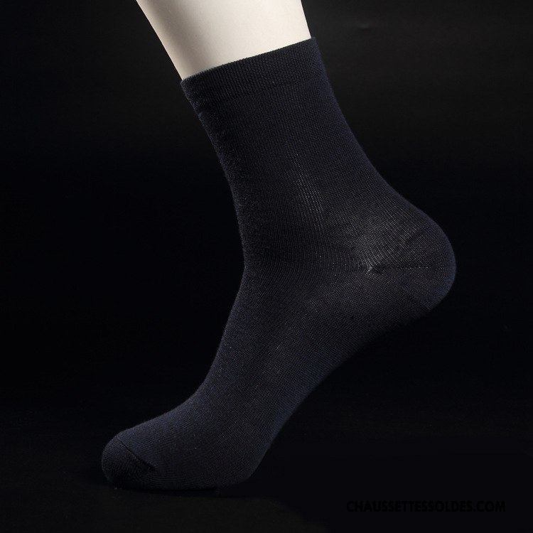 Chaussettes Mi Hautes Homme Le Nouveau Milieu L'automne Hiver Respirant Pure Noir