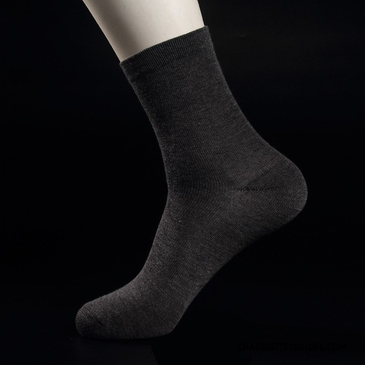 Chaussettes Mi Hautes Homme Le Nouveau Milieu L'automne Hiver Respirant Pure Noir