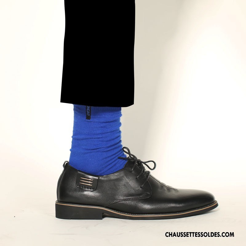 Chaussettes Mi Hautes Homme Le Nouveau Tendance Brodé Hiver Britanique Matelassé Jaune
