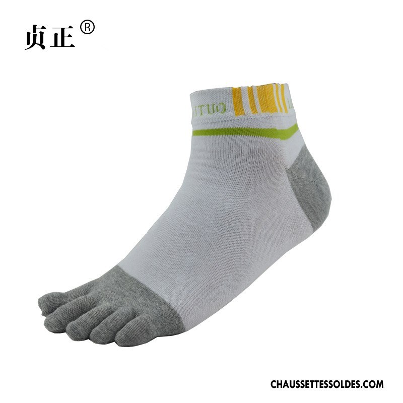 Chaussettes Mi Hautes Homme Lettre Toutes Les Saisons Absorber La Sueur Cinq Doigts Milieu Courte Noir