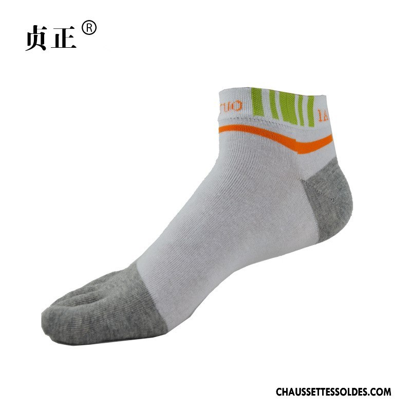 Chaussettes Mi Hautes Homme Lettre Toutes Les Saisons Absorber La Sueur Cinq Doigts Milieu Courte Noir