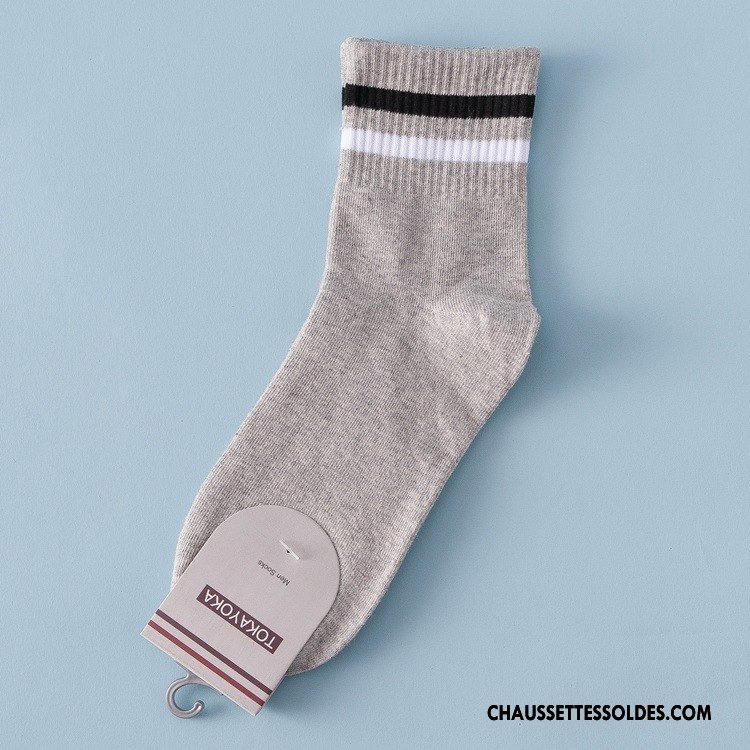 Chaussettes Mi Hautes Homme Livraison Gratuite Coton Bio Milieu Mouvement Vent D'université Matelassé Blanc