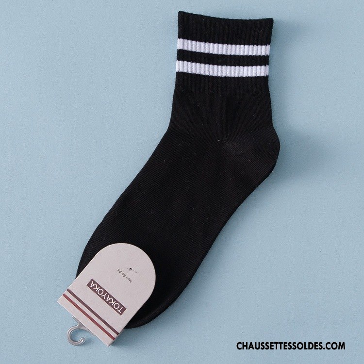 Chaussettes Mi Hautes Homme Livraison Gratuite Coton Bio Milieu Mouvement Vent D'université Matelassé Blanc