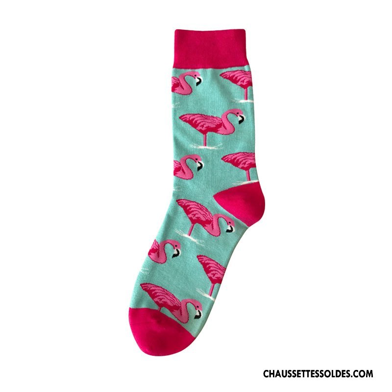 Chaussettes Mi Hautes Homme Lovers Long Stock Personnalité Britanique Dessin Animé 100% Coton Couleur De Contraste Bleu