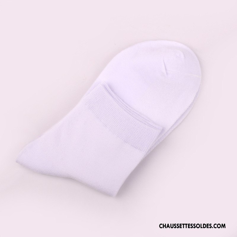 Chaussettes Mi Hautes Homme Légère Été Chaussettes En Coton Coton Bio Engrener Milieu Pure Noir