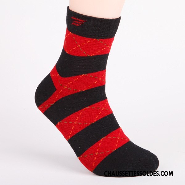Chaussettes Mi Hautes Homme Marque Mouvement Milieu Coton Bio L'automne Rayé Marron / Brun