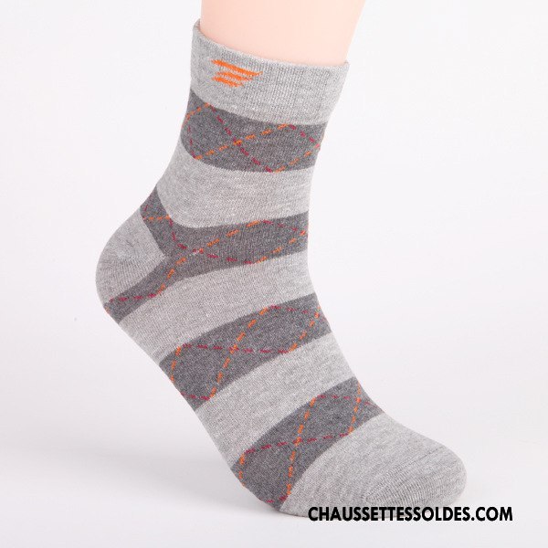 Chaussettes Mi Hautes Homme Marque Mouvement Milieu Coton Bio L'automne Rayé Marron / Brun