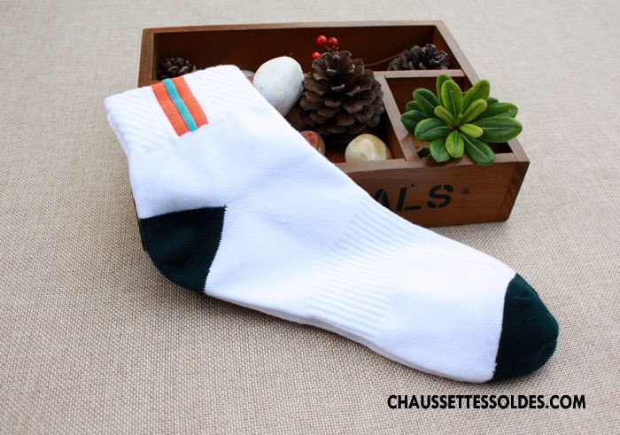Chaussettes Mi Hautes Homme Matelassé Basket Printemps Le Nouveau Été Tendance Gris