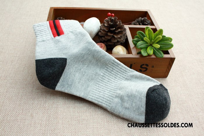 Chaussettes Mi Hautes Homme Matelassé Basket Printemps Le Nouveau Été Tendance Gris