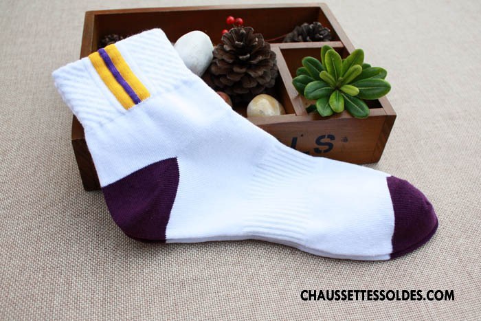 Chaussettes Mi Hautes Homme Matelassé Basket Printemps Le Nouveau Été Tendance Gris